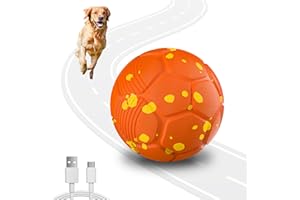 BOJYS Pelota Interactiva Perro, Juguetes para Perros Inteligente, Pelota Perro Rebotadora Automatico, Juguete Inteligente con 3 Modos Recargable, Jumping Pelotas para Perros Medianos y Grandes(Naranja)