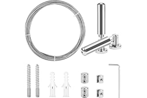 Feirdhoo Väggfäste Set 5 Meter, Rostfritt Stål Gardintråd, Gardin Tråd, Repspännset, Gardinlina, Tvättlina För Gardin, Duschd