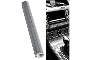 TPZORJX 1 rollo de lámina de carbono 7D, lámina para automóviles 150 x 30 cm, lámina autoadhesiva de vinilo para automóviles, lámina protectora de carbono para automóviles, lámina de fibra，Gris