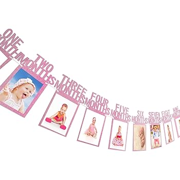 Festone Foto 12 Mesi Per Primo Compleanno - Banner Decorativo Con Corda Per Feste - Foto 6