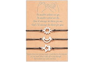 Teegxddy 3 szt. regulowana bransoletka dla najlepszego przyjaciela, mamy i córki, bransoletka przyjaźni, prezent na Walentynki