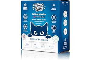 Animal House Toilet Time, 6L Lettiera di Bentonite ai Carboni Attivi per Gatti, Antistatica e Sicura, Ultra Assorbente, Agglomerante,Trattiene gli Odori 5,1 Kg (Carboni Attivi, 6L)