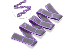 CLDURHGE Elastico Fasce di Resistenza, Yoga Stretching Band, Cinghie per yoga con 9 anelli, Yoga Accessori per Esercizi per Esercizi con per Pilates, Stretching, Ginnastica, Danza e Allenamento