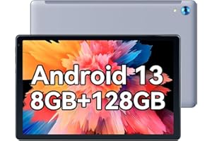 Lville Tablet 10.1 Zoll Android 13 Tablet, 8GB RAM 128GB ROM 1TB TF, Octa-Core 1280x800 IPS HD,2.4G+5G WiFi/Bluetooth 5.0, 5000mAh, 5MP+8MP (Grau)