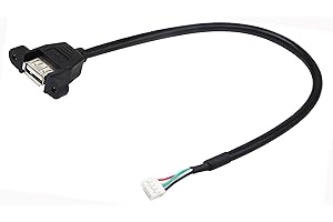 zdyCGTime Panel Mount USB 2.0 A Cable USB A Female to 4 pin Female Dupont Motherboard USB Header Cable (30cm/12inch)