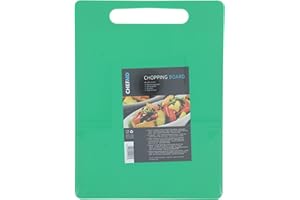 Chef Aid Large Green Poly Chopping Board, Multipurpose Anti-Slip Surface, Easy Clean and Dishwasher Safe with Handle, 40 x 30cm, Other Colour Options Available