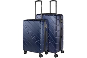 DKNY - Maletas de Viaje Juego Maletas 4 Ruedas - Juego de Maletas de Viaje - Juego Maletas de Viaje Ligeras. Candado de combinación, Marino