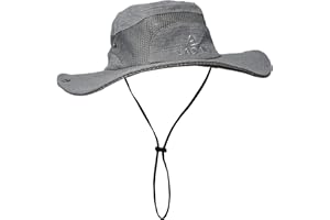 JAOAJ Sombrero para El Sol para Hombre, Sombrero deVerano con Protección UV, Sombrero Safari de Malla Transpirable Ajustable Plegable