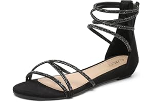 DREAM PAIRS Sandales Pour Femmes Compensées Basses avec Bride à la Cheville Sandales Plates d'été Tendance WEITZ