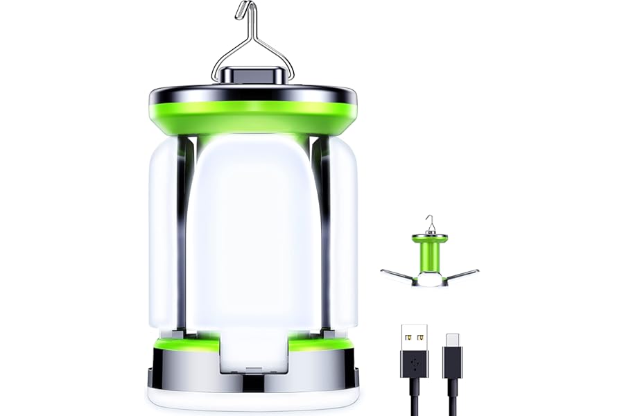 Blukar Camping Lantern Rechargeable, 2000 Lumen Ultra Bright Camping Lights Lamp - 7 Light Modes, 60 LED Hanging Tent Lamp, 10+ Hrs Battery Life for Outdoor, Power Cuts, Emergency, Fishing, Hiking etc