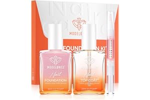 Modelones 8 en 1 Cuidado de Uñas - Top Coat, Aceite de Cutícula, Suero Profesional, Endurecedor para Uñas Quebradizas
