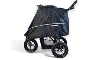 OUT N ABOUT Out 'n' About Nipper All Seasons Cover (Double) - Lightweight Double Rain Cover for Out 'n' About Nipper Double V1 to V5 - Pram Accessories - Stroller Accessories - Baby Buggy Accessories