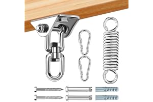 MUUKAIII Deckenhaken Hängesessel Schwingfeder 360° Dreh Schaukelhaken Edelstahl 450KG Kapazität Deckenhalterung Deckenhaken Schwerlast Schwerlasthaken Decke Beton für Hängematte Boxsack Yoga