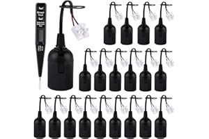 Vegena Lot de 20 Douilles de Lampe E27, Douille de Lampe de Rénovation E27 avec Câble 250V 4A avec Testeur de Tension VDE, Douille E27 Douille de Chantier Douille de Rechange