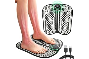 LorSou Electronic Feet Massagers for Pain and Circulation,EMS Foot Massager Electric Massage Mat Muscle Stimulatior Massage Mat,Folding Foot Spa and Massager 8 Modes 19 Intensities,USB Rechargeable