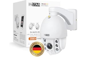 INSTAR IN-9420 2K + biała – LAN/PoE/WLAN kamera do monitoringu z KI (AI) – kamera IP – PIR – sterowanie PTZ – zastosowanie w pomieszczeniach i na zewnątrz – audio – HomeKit – MQTT