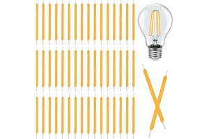 100 stycken LED-glödtråd 38 mm, 3 V 120 mA, 2 700 K varmvit för lampor