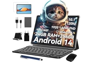 BESTTAB Android 14 Tablet 10 Pollici, 24GB RAM+256GB ROM(2TB TF), 1920 * 1200 FHD Display, Octa Core T606, Widevine L1, PC Tablet con Tastiera e Penna, 5G WiFi, 5000mAh, BT 5.0, 5MP+8MP