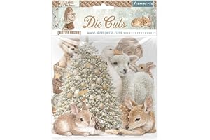 Stamperia - Die Cuts for Scrapbooks, Albums, Cards, Bullet Journals and More, Laser Cut Cardboard Shapes, Easy to Glue, Perfect for Hobbies, Crafts and Gifting (White Christmas) (Assorted)