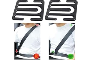 ZOUWEL Juego de 2 Clips de Ajuste del cinturón de seguridad, Correa del cinturón de seguridad, Regulador del tope, Clips de cinturón de seguridad de coche, evita que el cinturón roce el cuello (negro)