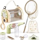 Dreamon Kit de Caza de Insectos para Ni&ntilde;os de 3-5 A&ntilde;os: Jaula de Madera, Aspirador, Red y Bolsa - Juguete de Exploraci&oacute;n al A