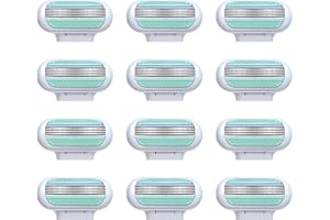 EIAIGKY 12 Lamette di Ricambio Premium per Rasoio da Donna, Venus Lamette Donnai a 3 Strati con Striscia Idratante Skin Cushion, Compatibili con Venus Extra Smooth, per una Rasatura Profonda e Duratura