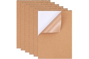 BENECREAT 21x30cm Paquet de 8 Feuilles de Liège Isolant Rectangulaires Auto-adhésives en Liège pour les Sols, Murs, Bricolage, Découpage à L'emporte-pièce, Projets Artisanaux, 1 mm D'Epaisseur