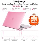 McStorey MacBook Pro 16.2 İn&ccedil; Kılıf A2485 A2780 A2991 A3403 A3186 A3428 A3429 Uyumlu Kristal Parlak Şeffaf Sert Kapak İnce Ha