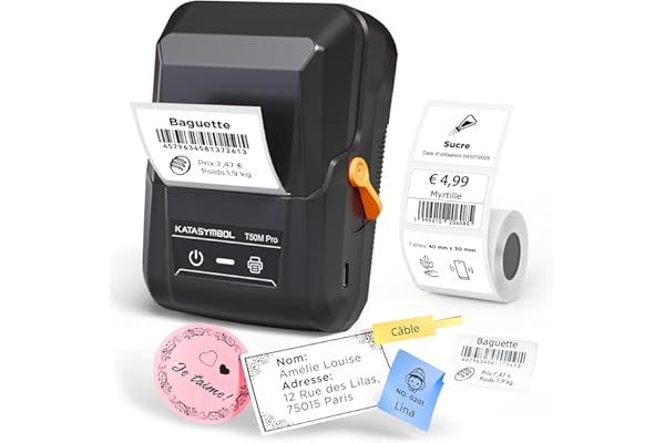 SUPVAN T50M Pro Étiqueteuse avec Larges Étiquettes Étanches, Compatible avec Smartphone & PC (Windows/macOS) pour la Rentrée, la Maison, la Cuisine, l'école et Le Bureau