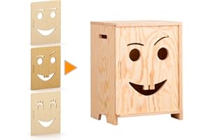 ‎SMARTWOOD smartwood KAPI 2P Nachttisch Holz kinderzimmer möbel für Jungen und Mädchen - Stilvolles und funktionales Kinderregal - Bücherregal Kinder, Naturholz, Öffnung rechts