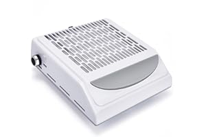 Lnopever 100W Aspirador UñAs Profesional, Con Filtro Aspirador UñAs, Velocidad Regulable Aspirador Manicura, Para Salones De Manicura, Manicura, Grabado, Pulido (Blanco)
