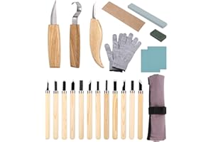 JOFLVA Couteau Sculpture Bois, 22 Pièces Outils Sculpture Sur Bois, Ciseaux Bois Outils De Sculpture, Amélioré Ciseaux Bois Pour La Sculpture Sur Bois,Pour Débutants Menuisier Sculpteurs.