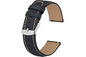 BISONSTRAP Correa de Reloj con Cierre Rápido, Correas de Repuesto de Cuero Retro (14mm-24mm)