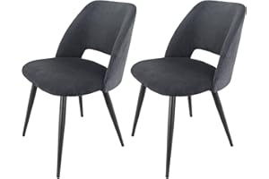 ‎WAFTING WAFTING Esszimmerstühle 2er Set, Kordsamt Stuhl Mit Dickem Cord-Schwamm Gepolsterter, Esstischstühle mit Separaten Metallbeinen, für Esszimmer, Wohnzimmer, Schlafzimmer und Empfang, Schwarz