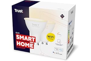 Trust WiFi GU10 Smart Bulb, Dimmable Spot, Works with Alexa and Google Home, No Hub, 2.4GHz WiFi Bulb, Warm to Cool Smart Light Bulb, LED Spotlight Bulb, White Ambience [Amazon Exclusive] - 2 Pack