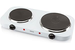 ‎TRISTAR Tristar KP-6245 Doppel-Kochplatte, 15,5 und 18,5 cm ø, einzeln regelbare 5 Heizstufen, 2500 Watt Leistung, Weiß