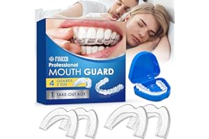 OKALABANDEE 4 Pièce Gouttiere Dentaire Bruxisme, Protège-dents réutilisable, Anti Grincement Dent, 2 Tailles Protecteurs Buccaux, Protege Dent Nuit, Améliore La Qualité Du Sommeil, Facile à Transporter