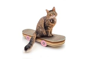 Suck UK | Skateboard AntiGraffio per Gatti | Giocattolo AntiGraffio a Forma di Skateboard | Giocattoli interattivi per Gatti | Regali per Gatti | Tiragraffi alternativi per Gatti e Gattini