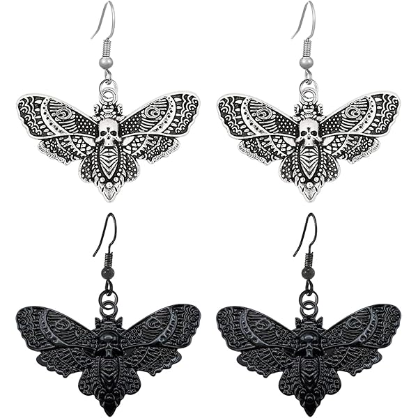 1 Paire De Boucles D'oreilles Gothiques De Noël Pour Femme - Boucles D'oreilles Punk - Accessoires De Ceinture à Rivets - Chaîne Pentagramme Noire - LED - Dragon Harley Quinn - Boucles