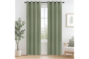 MRTREES Sage Green Blackout Curtains, Thermal Blackout Eyelet Curtains, Window Treatment for Bedroom and Living Room, 2 Panels 46x72 Inch 117x183 CM Sage Green