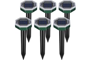 Solar Mole Repellent, Beinhome 6 Pack Waterproof Solar Powered Ultrasonic Mole Repellent Deterrent, Ground Squirrels, Voles, Snake, Rodent, Mole Control