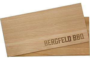 BERGFELD BBQ BBQ & GRILL ACCESSOIRES Bergfeld BBQ – 2 Stück XL Zedernholzbrett zum Grillen – Räucherbretter aus 100% natürlichem US Western Red Cedar Holz – mehrfach verwendbar – für besonderes Grillaroma