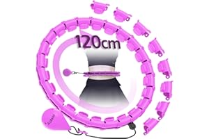 JLoibao Smart Hula Hoop Fitness Dimagrante, 24 Collegamenti(74-120 cm) con Sfera di Peso, Regolabile, Adatto per Principianti e Adulti