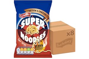 Batchelors Super Noodles Tasty BBQ Beef Flavour, Instant Snack Ready in 4 Minutes, 90 g Packet (Pack Of 8)