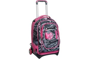 Seven Trolley New Tech, Keep Flag, Rosa, 3in1 Zaino Sganciabile, Scuola & Viaggio