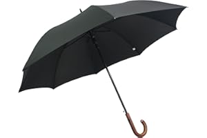 Pierre Cardin Parapluie design noir, poignée en bois marron, ouverture automatique