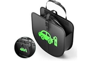 Yigowyigo Sac de rangement portable pour câble de charge de voiture électrique (5-15 m), tissu Oxford durable, organisateur de câbles de 38 cm pour accessoires de voiture électrique et accessoires de