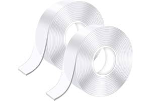 EUIOOCTORY 6M Nastro biadesivo Extra Forte, Lavabile Trasparente Sottile Nano Tape, Rimovibile Non Lascia Tracce Multifunzionale Nano Potent Tape per Muro, Casa o Ufficio