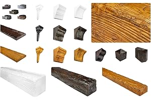 DECOWOOD Vigas rústicas y accesorios para techo y pared - imitación de madera, Deco Wood, Color:blanco, Bares y accesorios:Viga EQ007-9 x 6 cm