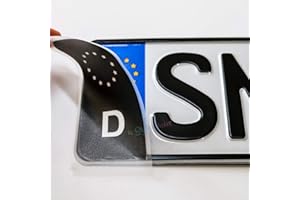 ‎1A STYLE STICKER 2 Aufkleber Nummernschild EU Zeichen Schwarz TÜV Aufkleber Plakette Ersatz Sticker Tuning Auto-Aufkleber Halter Nummernschild KFZ